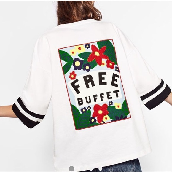 Zara Other - Zara Trafaluc Free Buffet Oversized Tee
